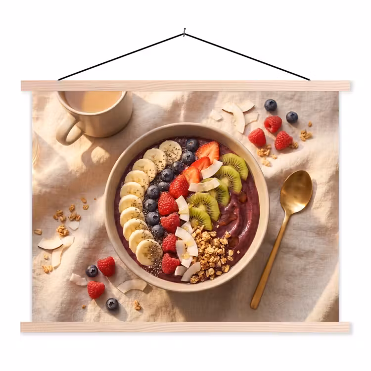 Schoolplaat - Eten - Ontbijtkom - Fruit - Gezond - Kleurrijk — 1