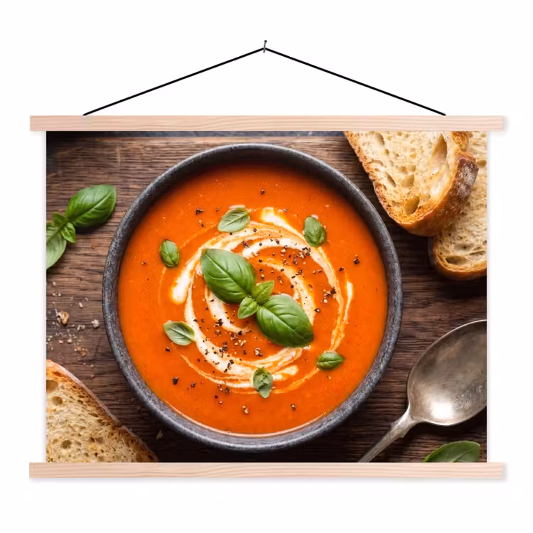Schoolplaat - Eten - Soep - Basilicum - Rustiek - Rood — 1