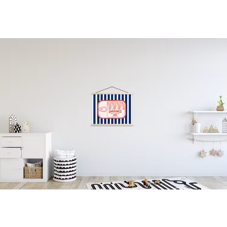 Schoolplaat - Eten - Vis - Blik - Illustratie - Rood — 3