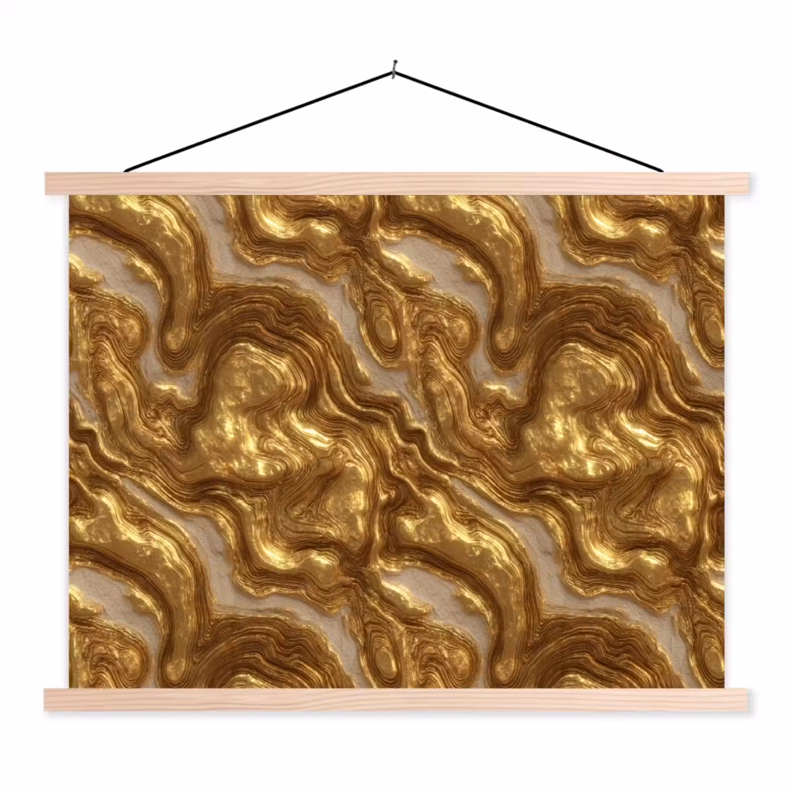 Schoolplaat - Golven - Organisch - Goud - Crème — 1