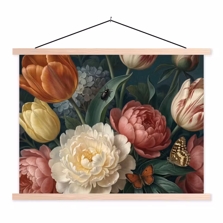 Schoolplaat - Bloemen - Boeket - Natuur - Klassiek - Donker — 1