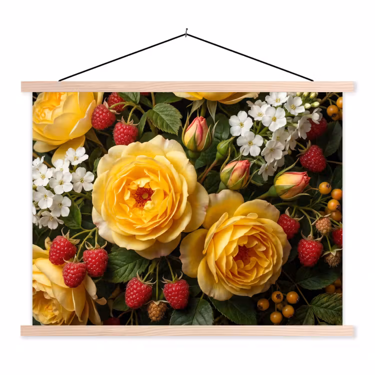 Schoolplaat - Bloemen - Boeket - Natuur - Klassiek - Geel — 1