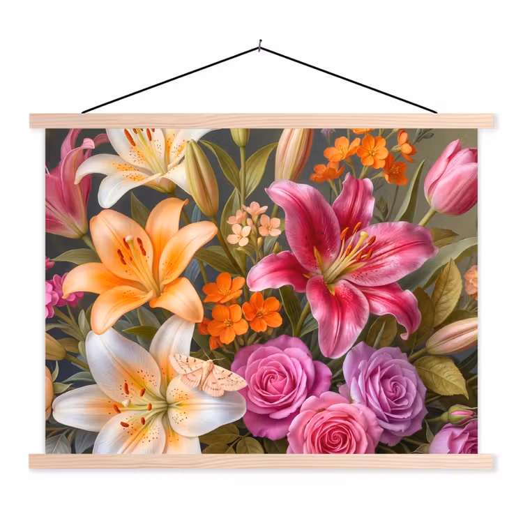 Schoolplaat - Bloemen - Boeket - Natuur - Kleurrijk - Modern — 1
