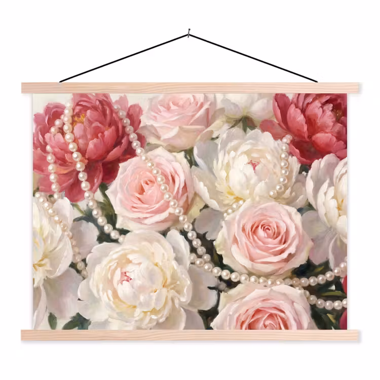 Schoolplaat - Bloemen - Parels - Romantiek - Klassiek - Roze — 1