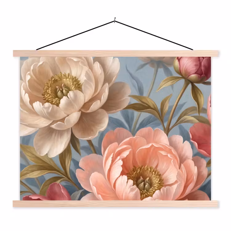 Schoolplaat - Bloemen - Roze - Beige - Modern - Natuur — 1