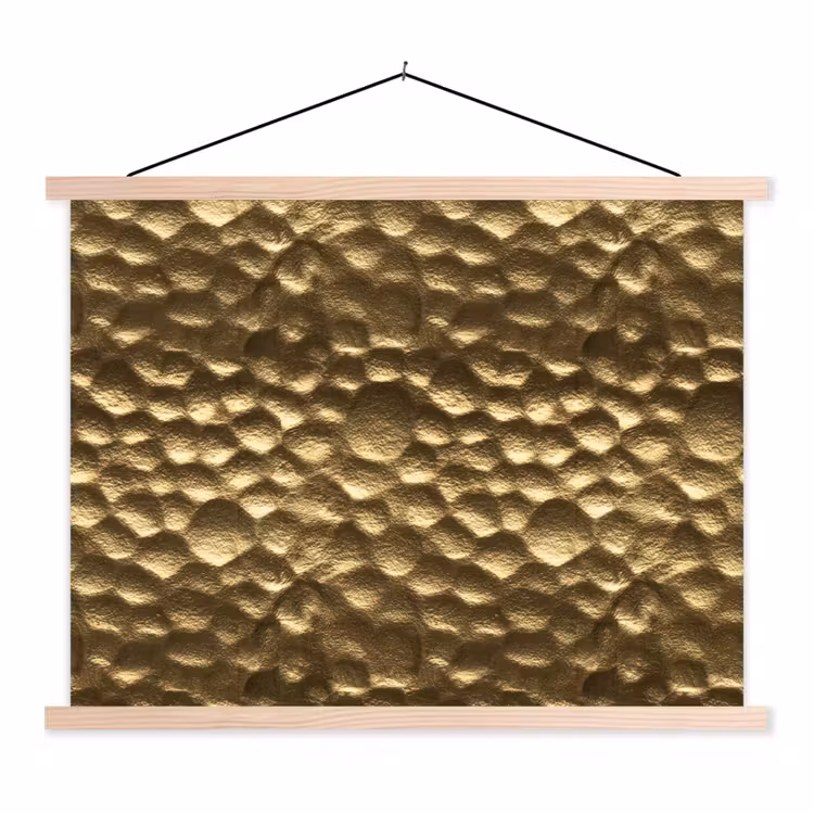 Schoolplaat - Gehamerd - Reliëf - Textuur - Bronsgoud — 1