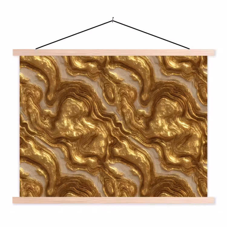Schoolplaat - Golven - Organisch - Goud - Crème — 1