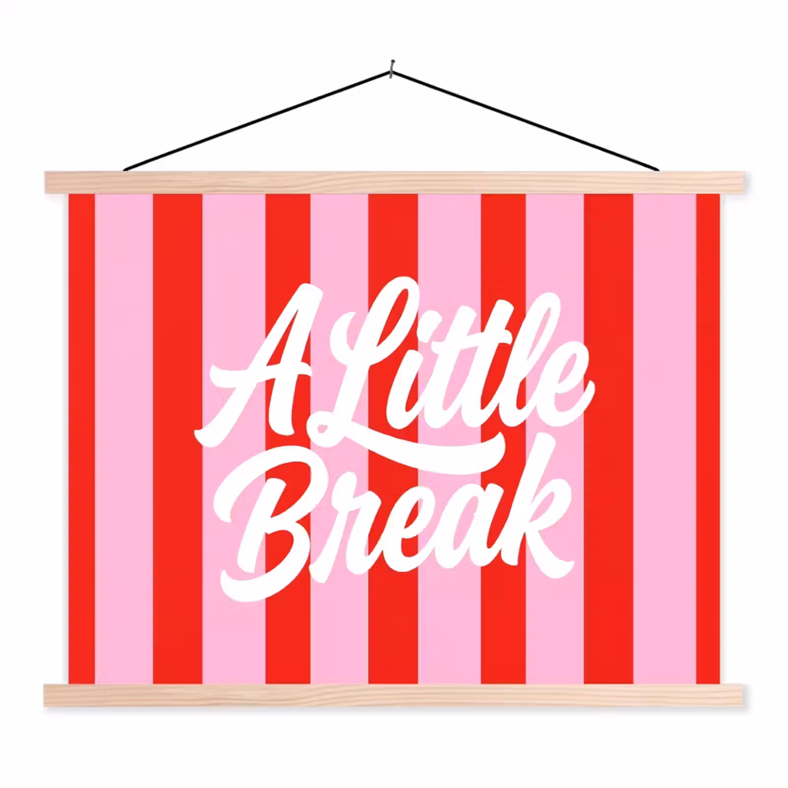 Schoolplaat - A Little Break - Strepen - Rood - Roze — 1