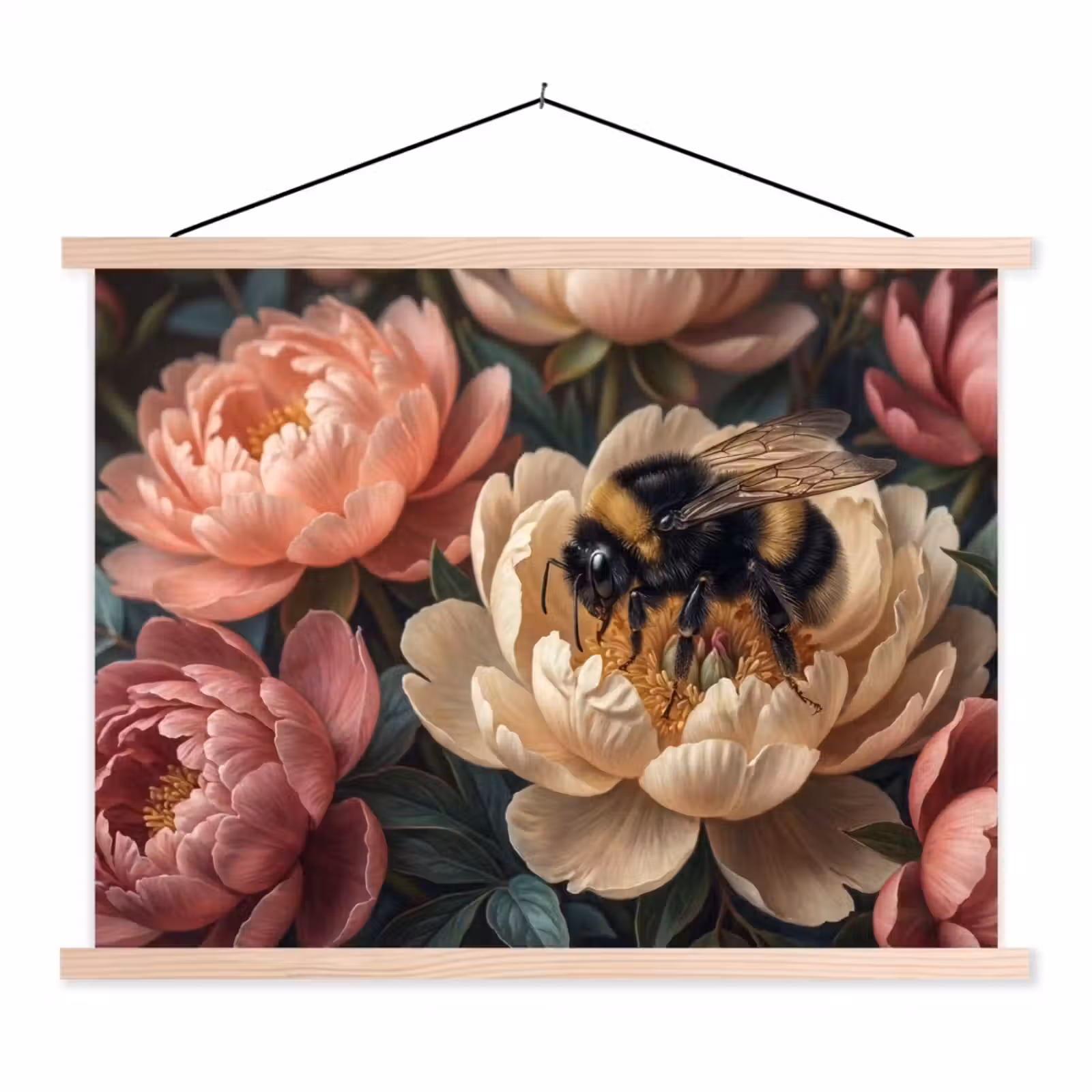 Schoolplaat - Bloemen - Insect - Natuur - Roze — 1