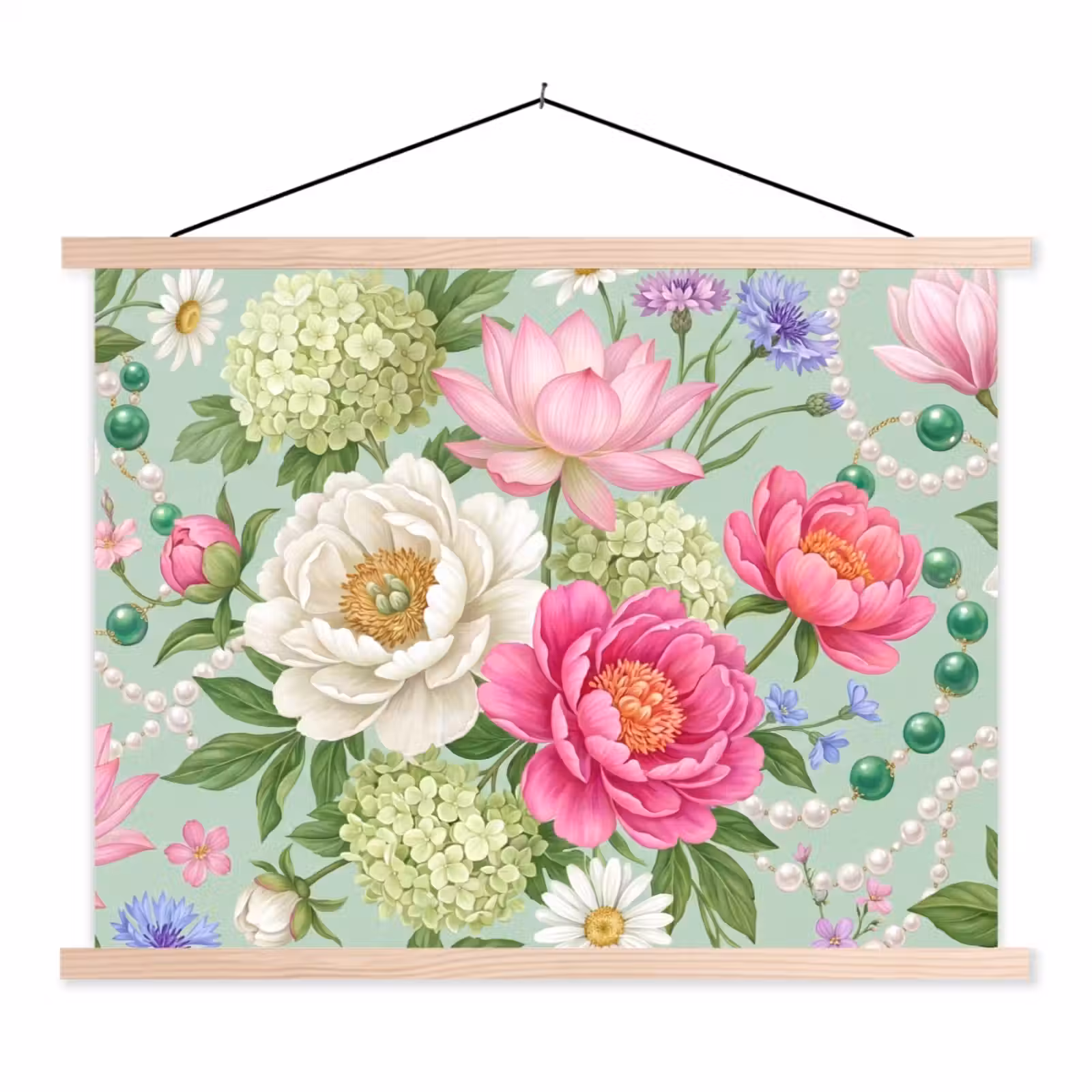 Schoolplaat - Bloemen - Patroon - Botanisch - Groen — 1