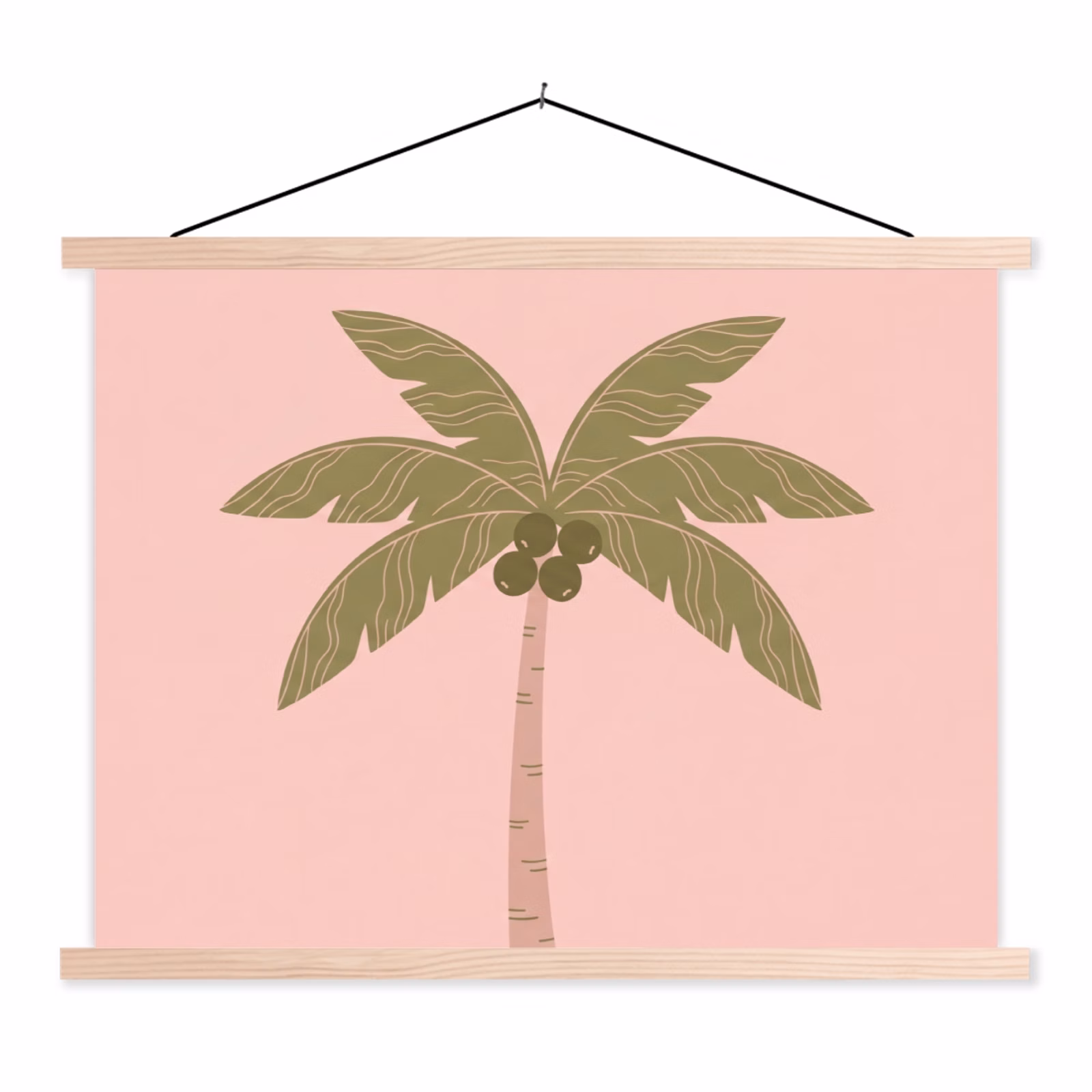 Schoolplaat - Boom - Palm - Natuur - Illustratie - Roze — 1