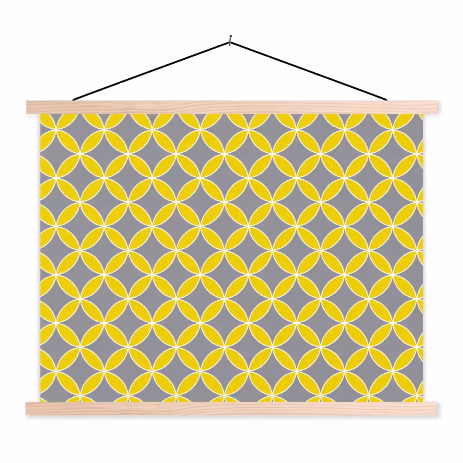 Schoolplaat - Geometrisch - Cirkels - Modern - Grijs - Geel — 1