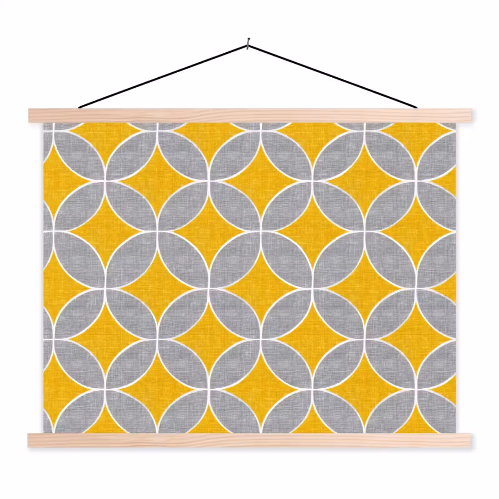Schoolplaat - Geometrisch - Cirkels - Textuur - Grijs - Geel — 1