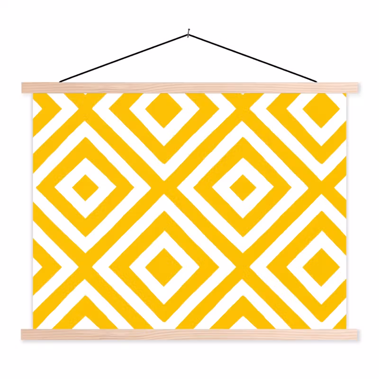Schoolplaat - Geometrisch - Lijnen - Modern - Geel - Wit — 1