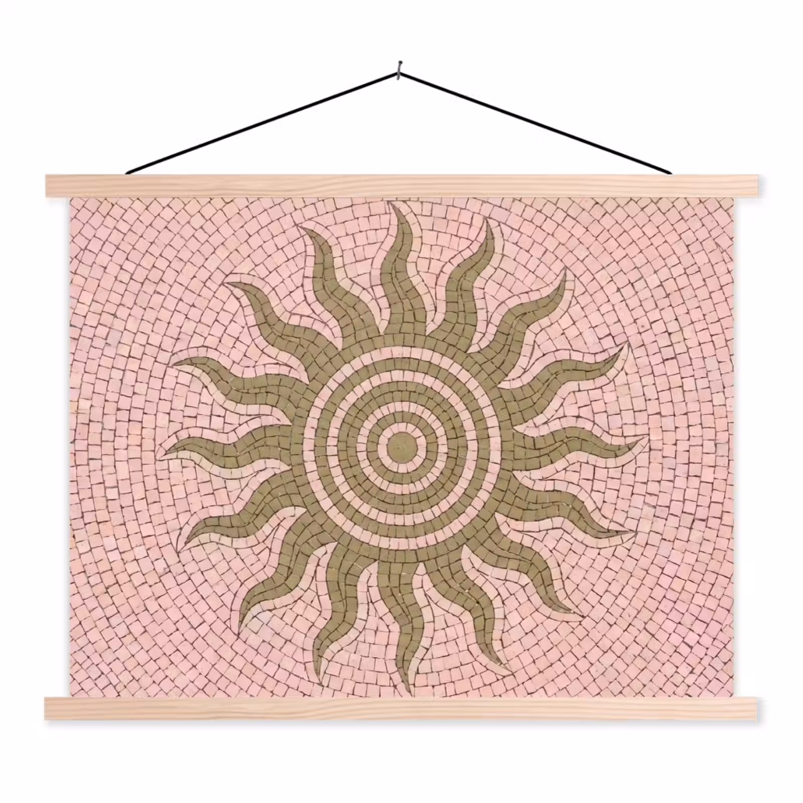 Schoolplaat - Mozaïek - Zon - Patroon - Klassiek - Roze — 1