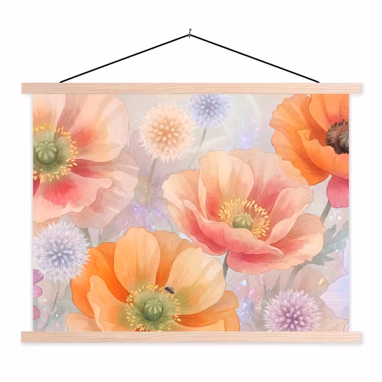 Schoolplaat - Bloemen - Aquarel - Natuur - Modern - Kleurrijk — 1