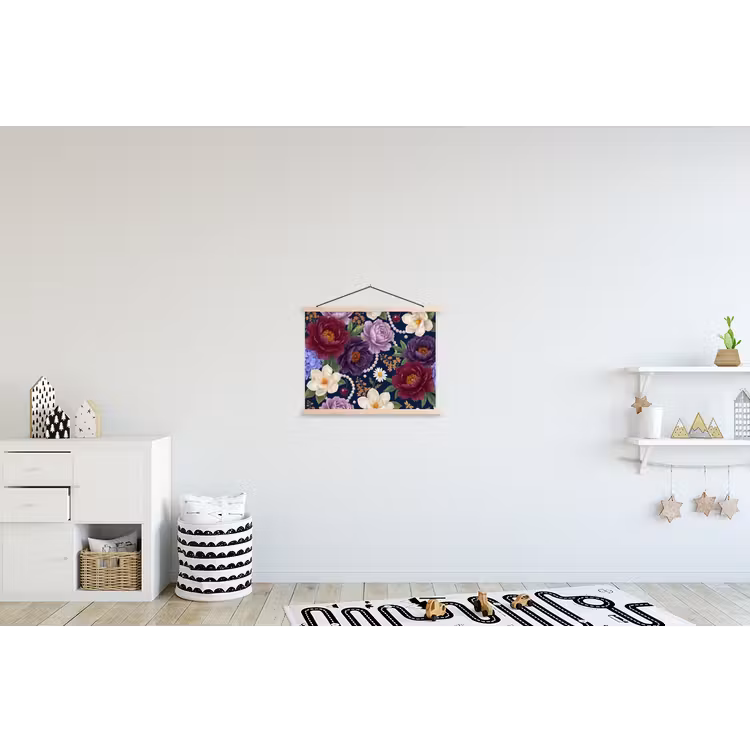 Schoolplaat - Bloemen - Parels - Decoratie - Modern - Blauw — 3
