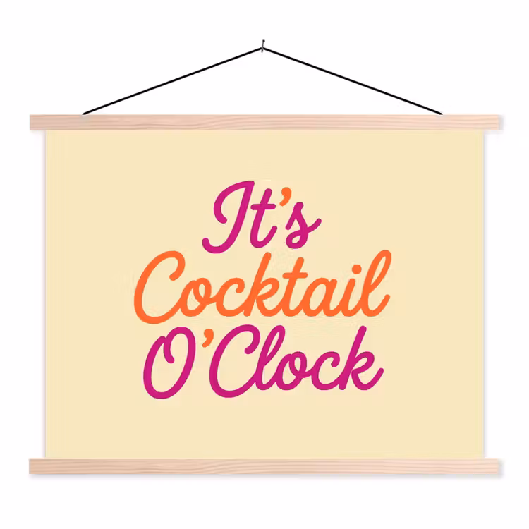 Schoolplaat - Cocktail O'Clock - Geel - Retro — 1