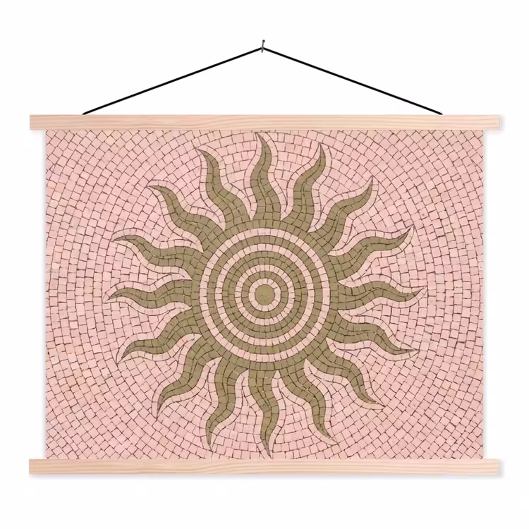 Schoolplaat - Mozaïek - Zon - Patroon - Klassiek - Roze — 1