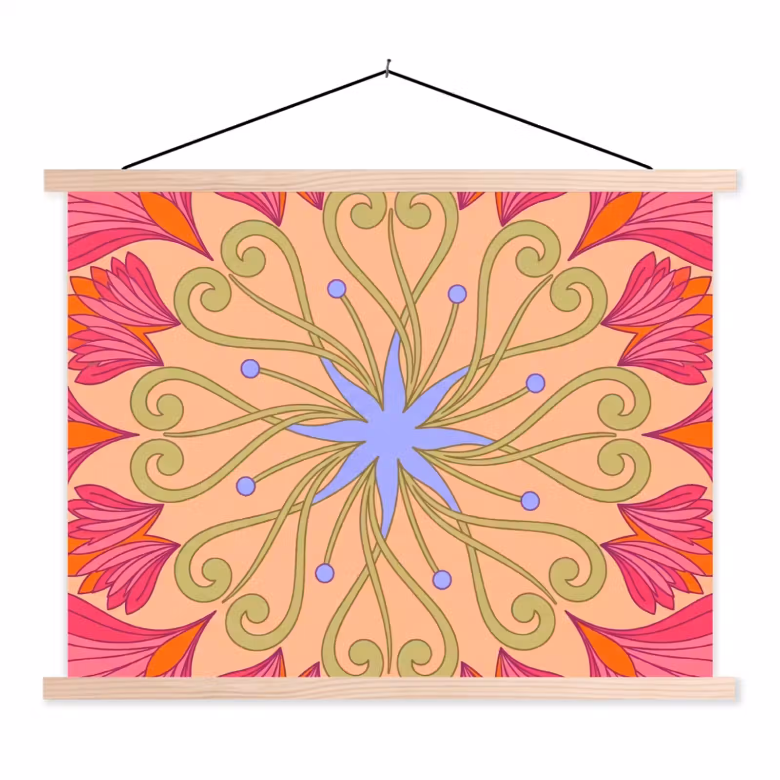 Schoolplaat - Bloemen - Patroon - Abstract - Roze - Decoratief — 1