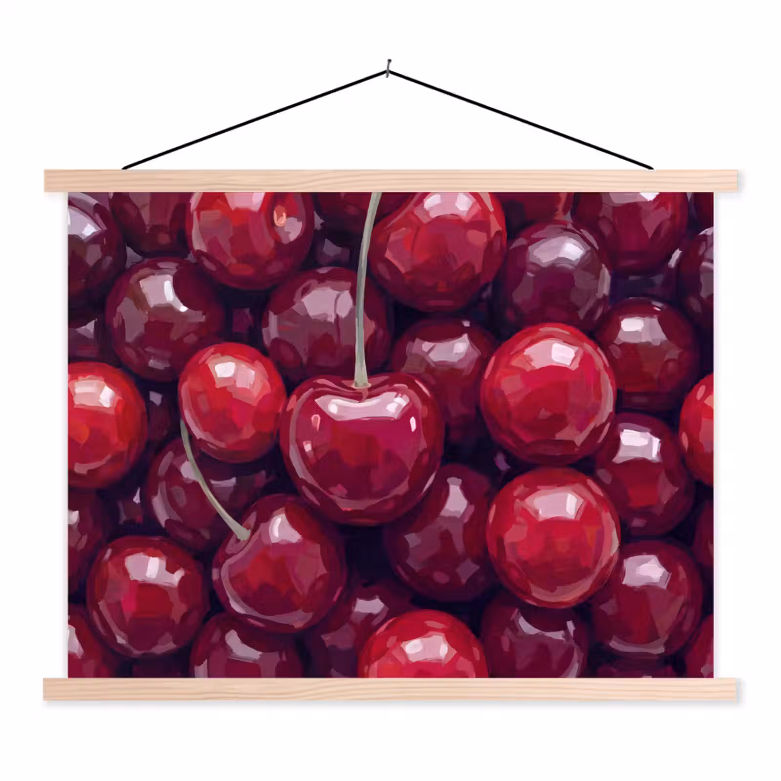 Schoolplaat - Fruit - Kersen - Eten - Modern - Rood — 1