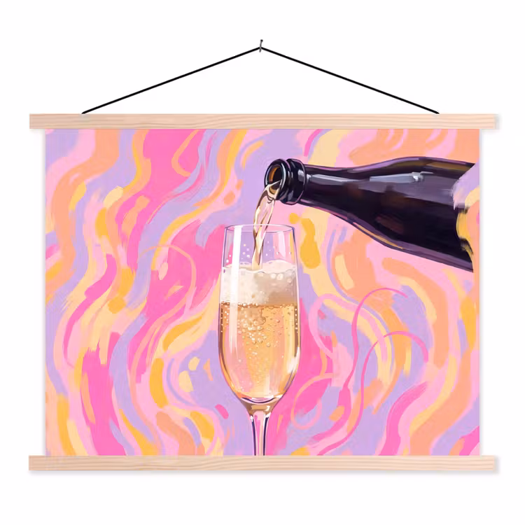 Schoolplaat - Drank - Inschenken - Feest - Abstract - Roze — 1