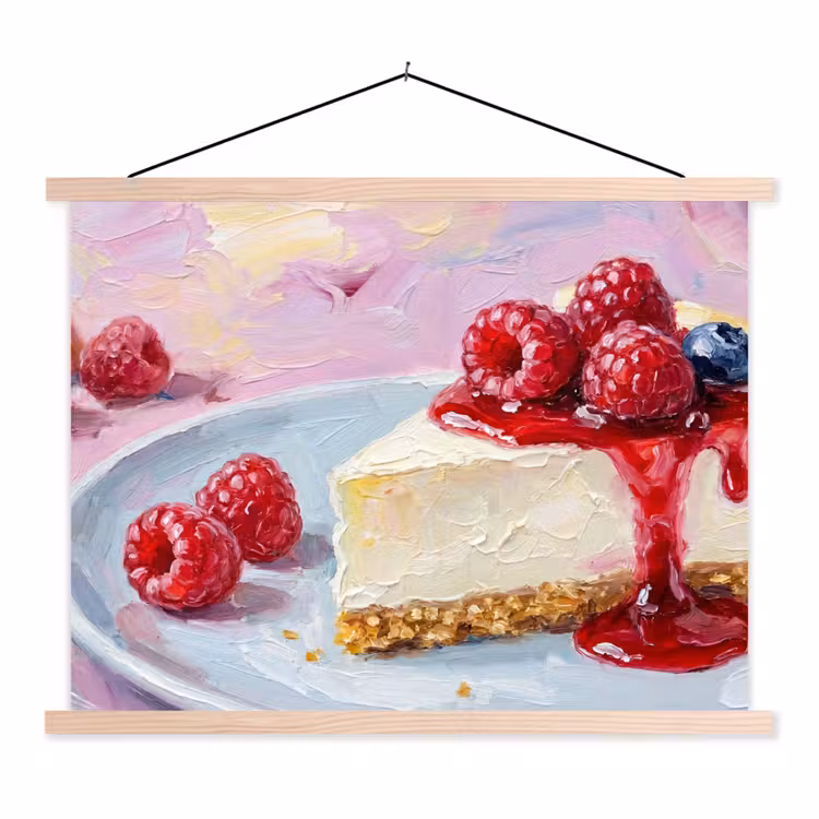 Schoolplaat - Eten - Cheesecake - Bessen - Abstract - Roze — 1
