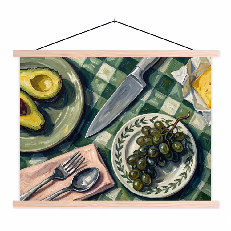 Schoolplaat - Eten - Ontbijt - Tafel - Modern - Groen — 1