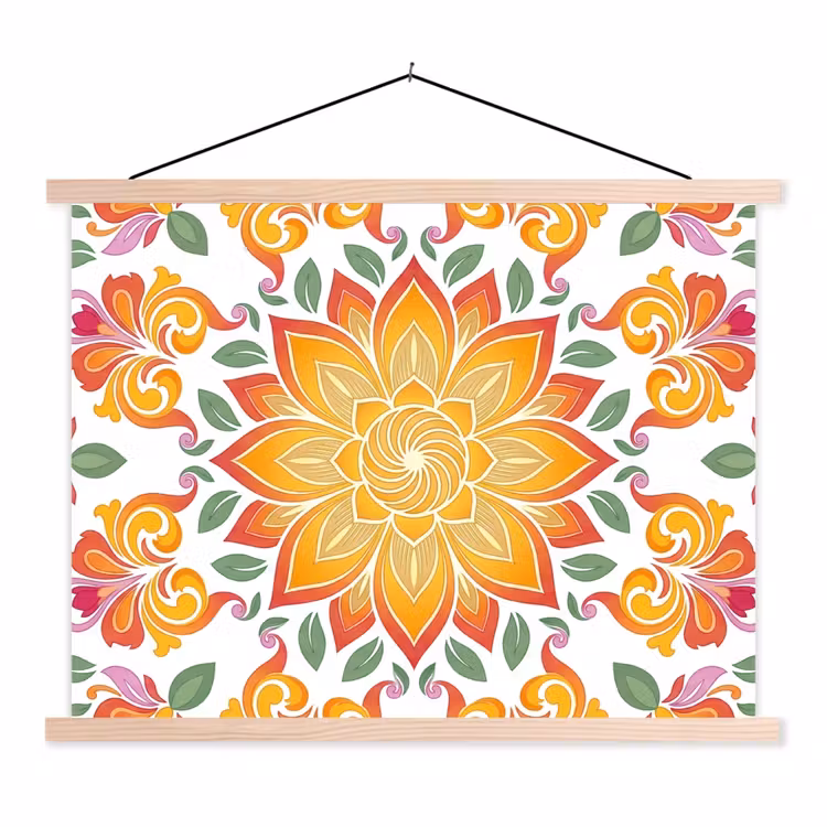 Schoolplaat - Mandala - Bloemen - Decoratie - Kleurrijk - Abstract — 1