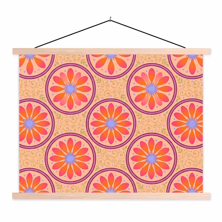 Schoolplaat - Patroon - Bloemen - Decoratief - Kleurrijk - Modern — 1