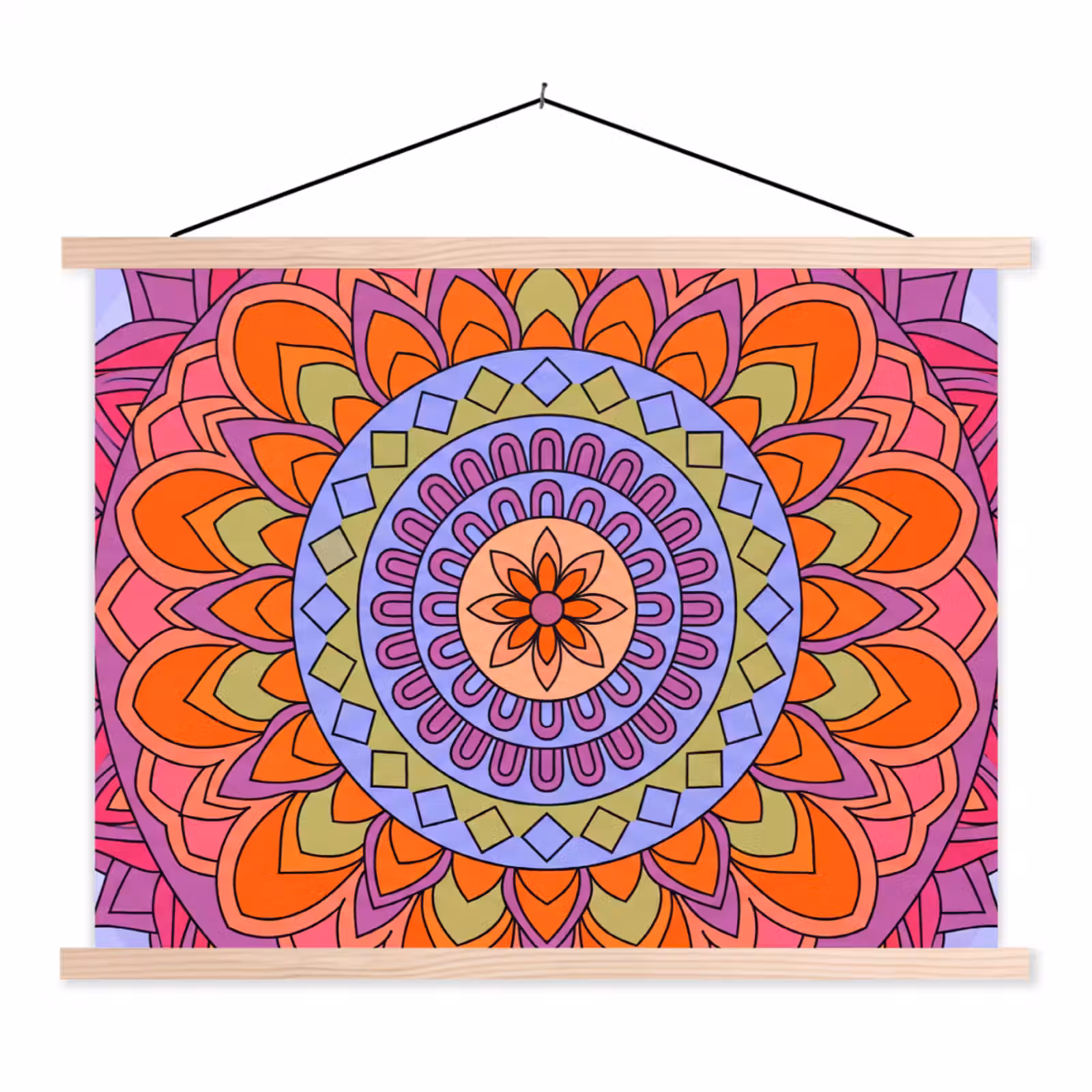Schoolplaat - Mandala - Cirkel - Abstract - Kleurrijk - Patroon — 1