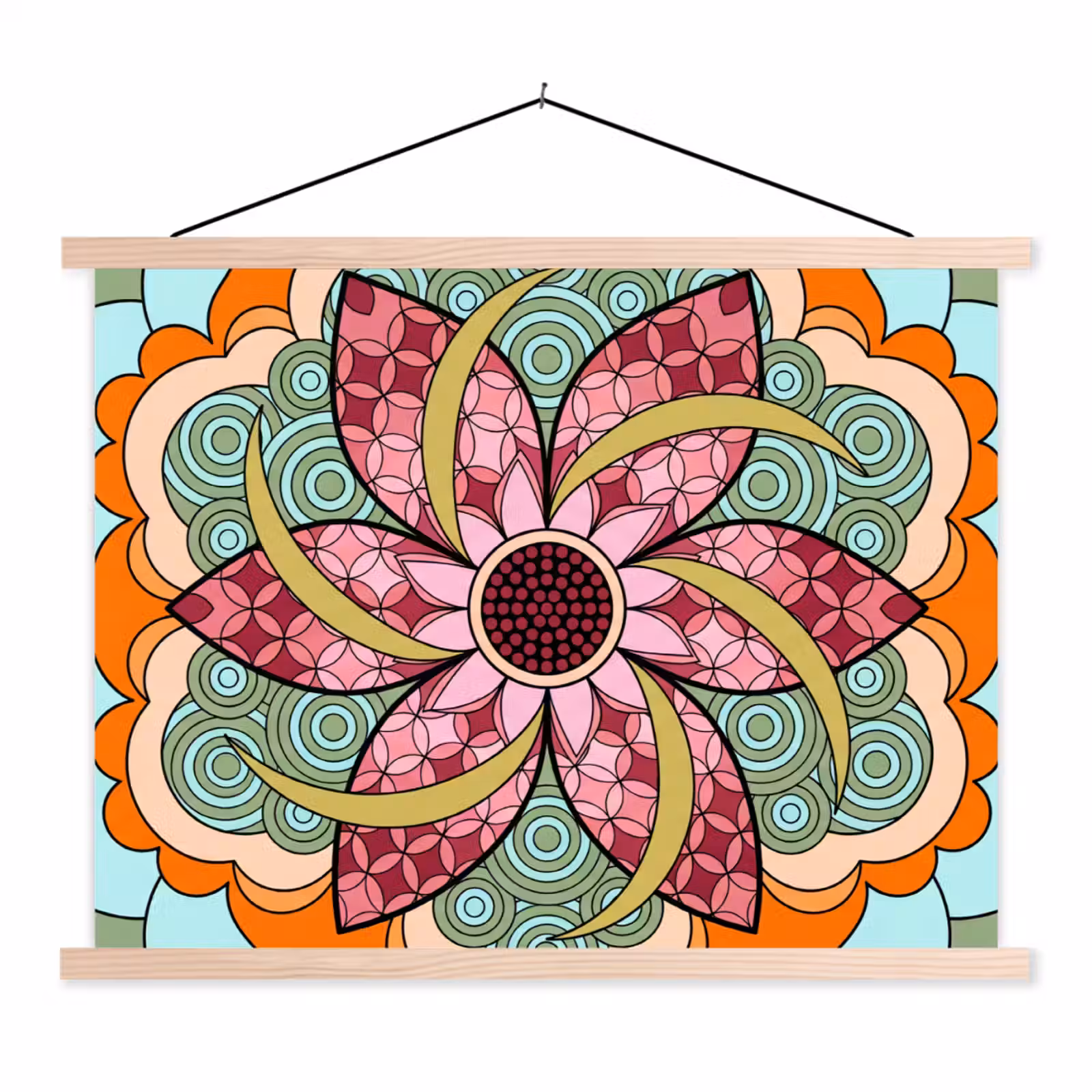 Schoolplaat - Mandala - Geometrisch - Kunst - Decoratief - Kleurrijk — 1