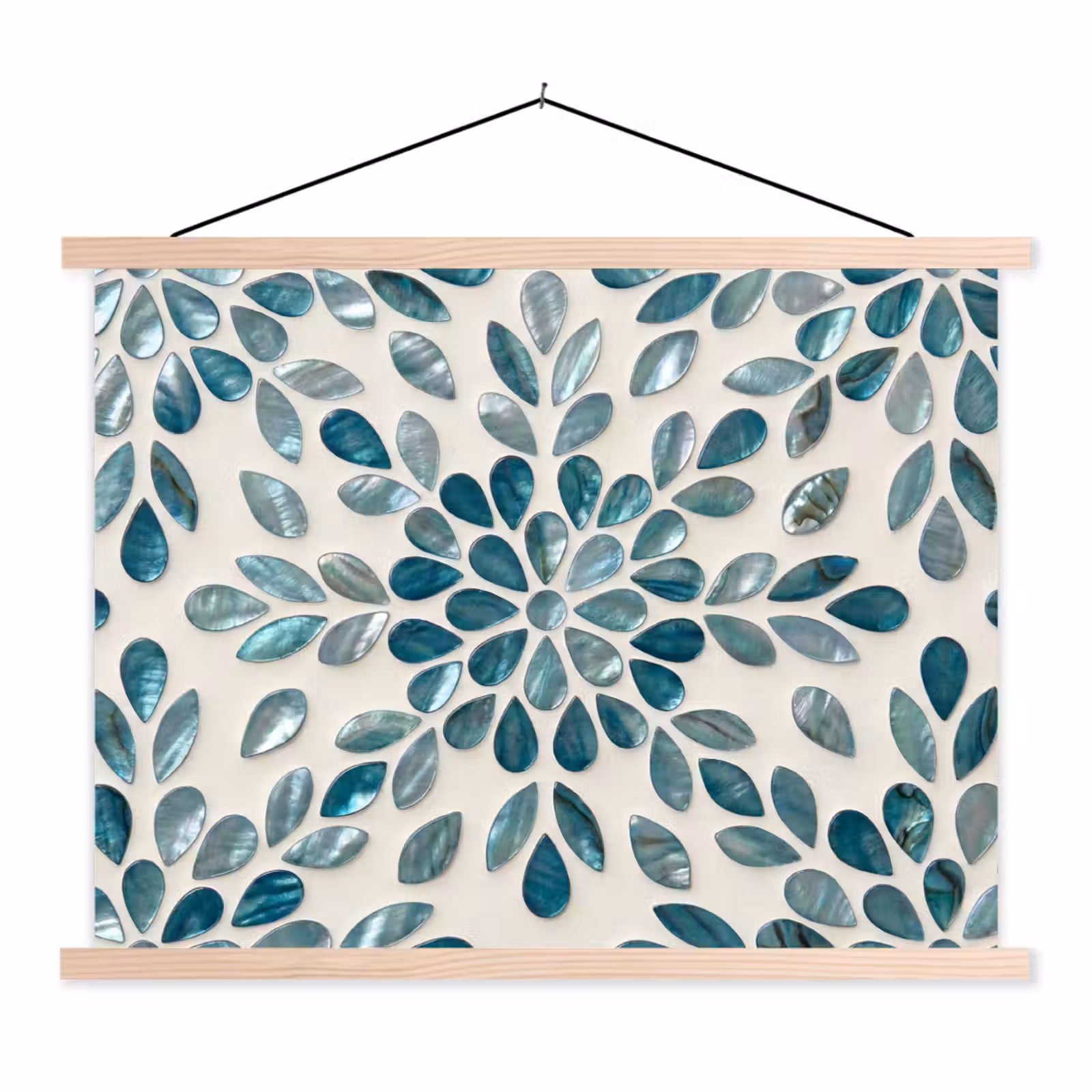 Schoolplaat - Patroon - Bladeren - Abstract - Modern - Turquoise — 1
