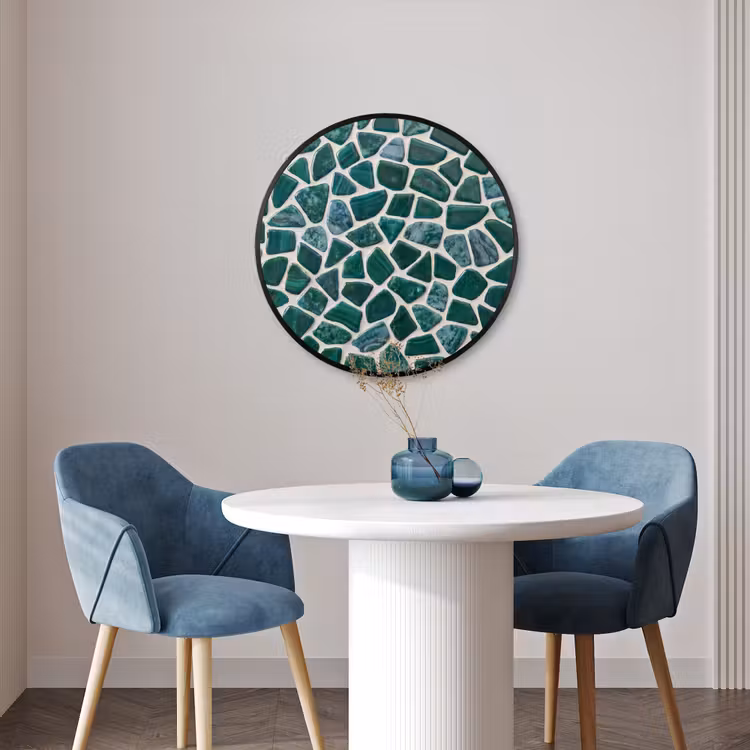 Ronde fotolijst - Textuur - Steen - Groen - Abstract - Patroon — 3