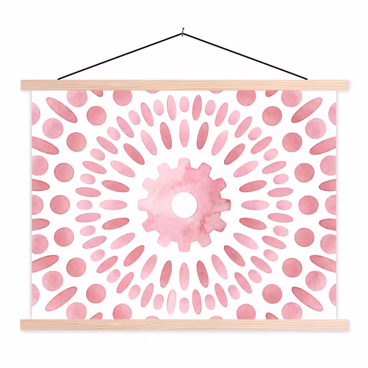 Schoolplaat - Abstract - Vormen - Patroon - Aquarel - Roze — 1