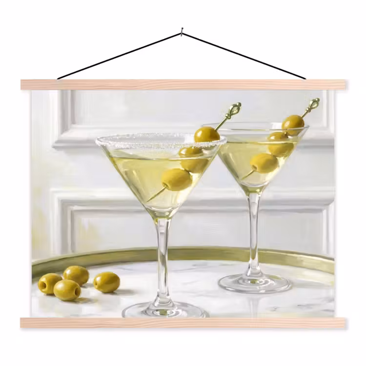 Schoolplaat - Drank - Martini - Olijven - Modern - Wit — 1