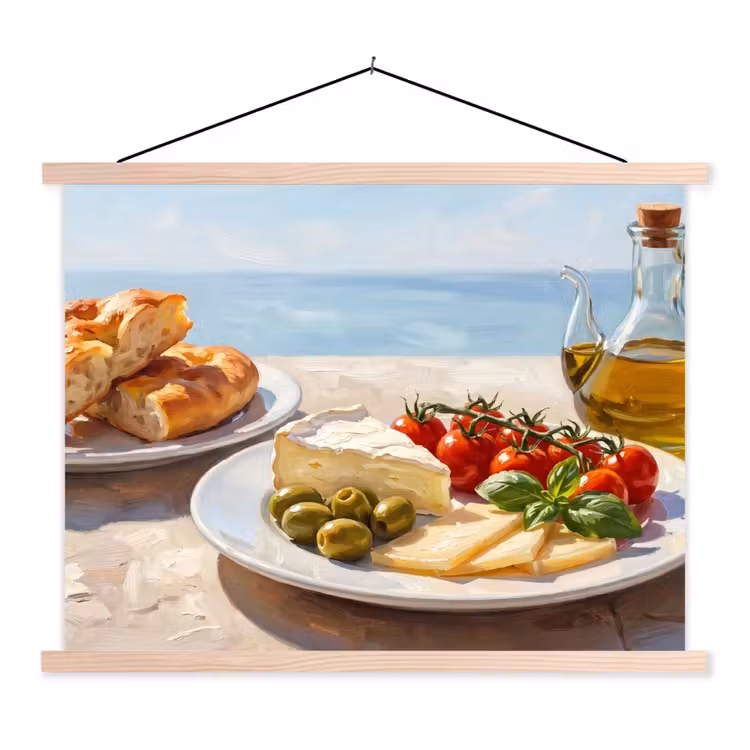 Schoolplaat - Eten - Middellandse Zee - Natuur - Geschilderd — 1