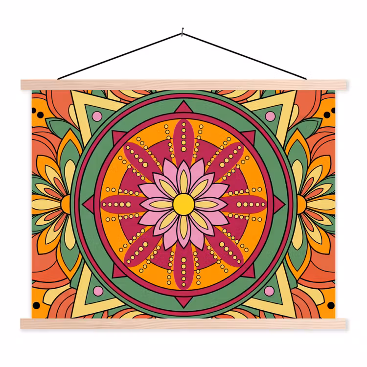 Schoolplaat - Mandala - Bloemen - Abstract - Kleurrijk — 1