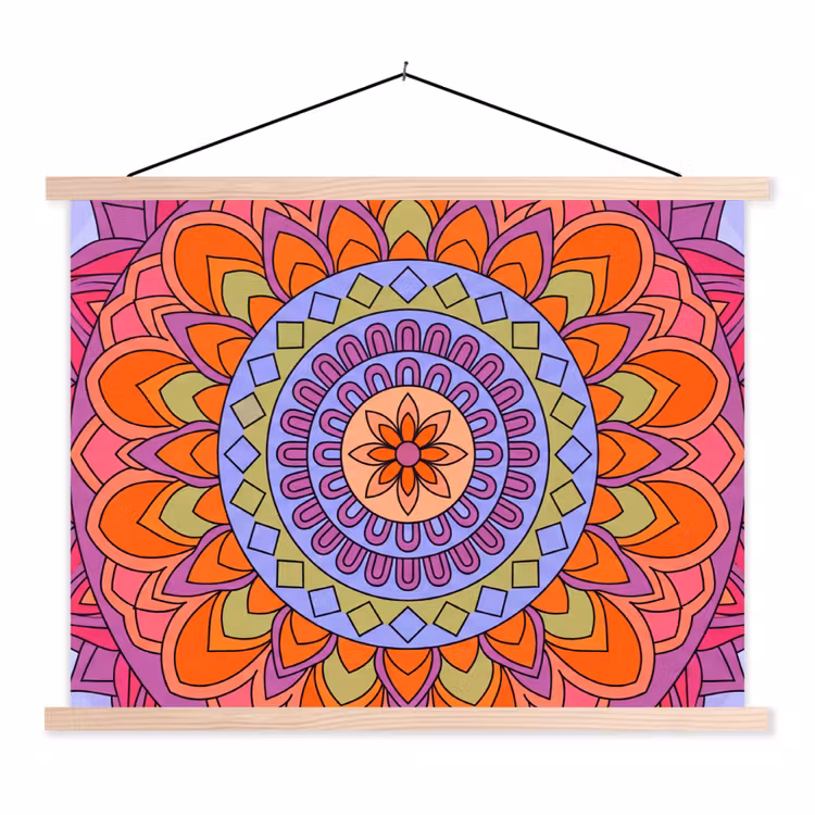 Schoolplaat - Mandala - Cirkel - Abstract - Kleurrijk - Patroon — 1