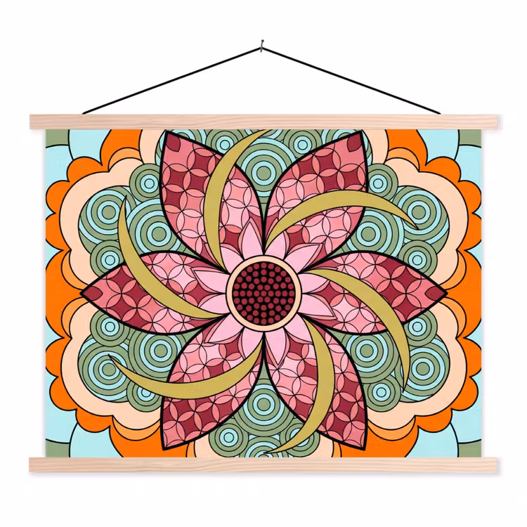 Schoolplaat - Mandala - Geometrisch - Kunst - Decoratief - Kleurrijk — 1