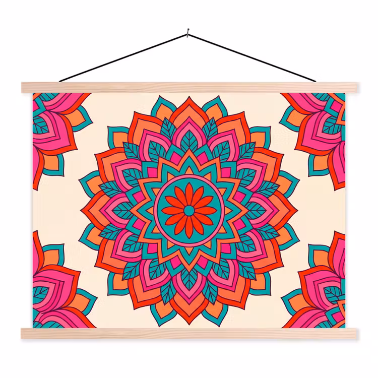 Schoolplaat - Mandala - Patroon - Abstract - Kleurrijk - Modern — 1