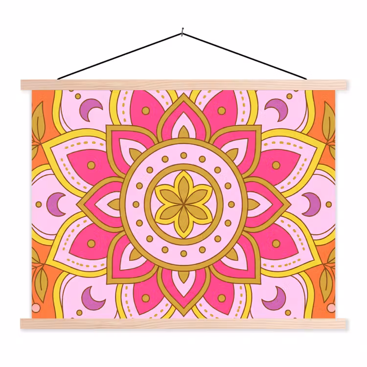 Schoolplaat - Patroon - Bloemmotief - Decoratie - Abstract - Roze — 1