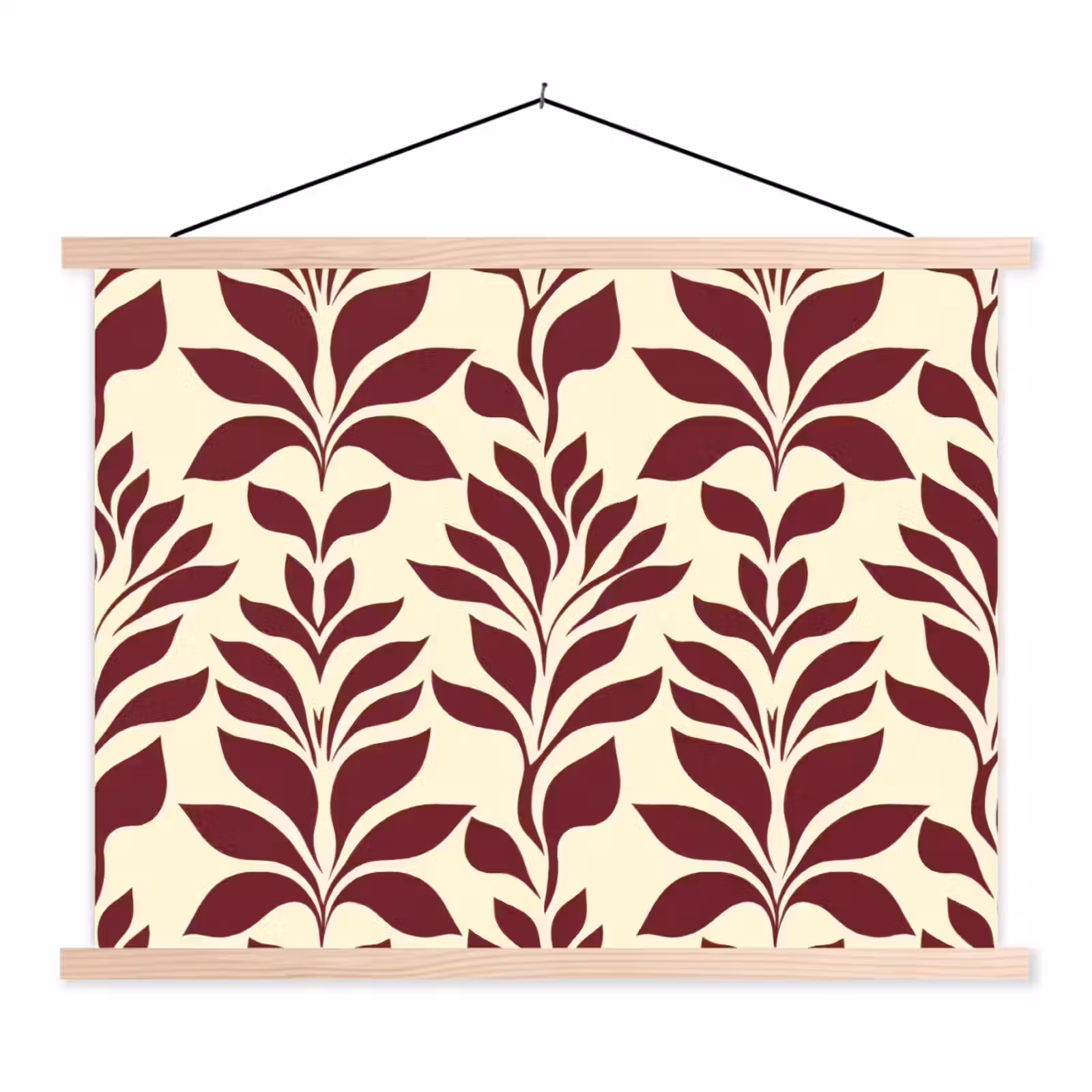 Schoolplaat - Abstract - Bladeren - Burgundy — 1