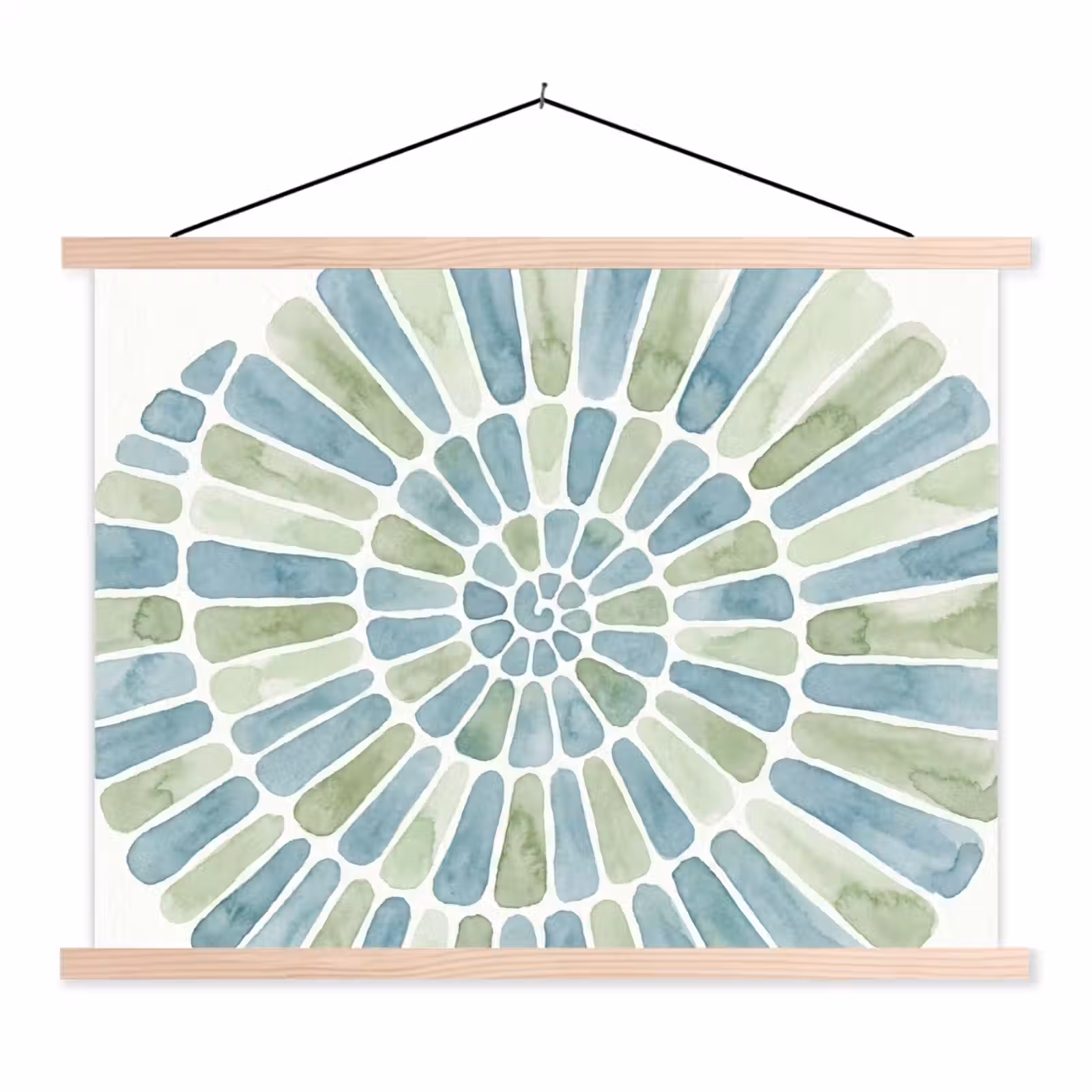 Schoolplaat - Abstract - Spiraal - Patroon - Modern - Blauw-Groen — 1
