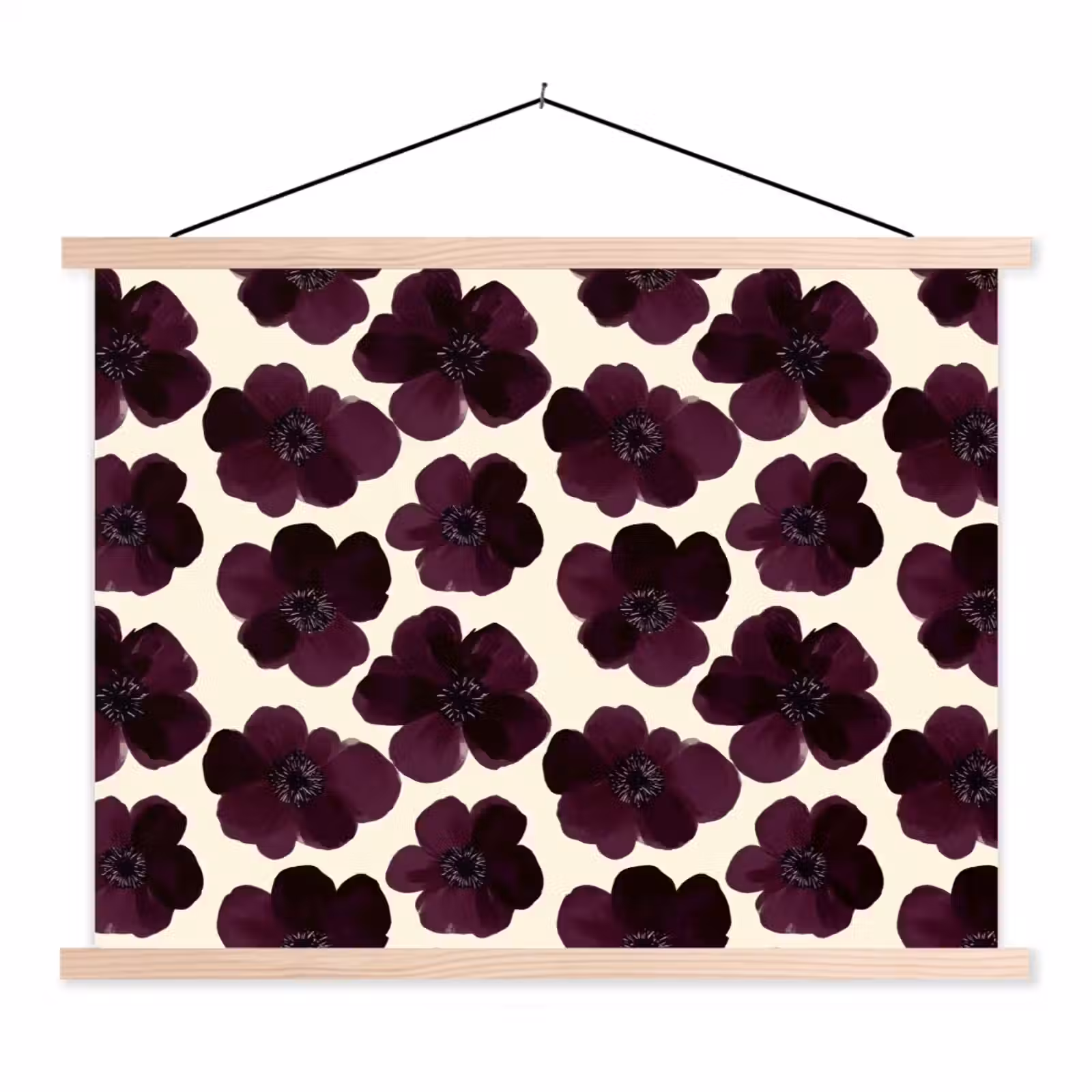 Schoolplaat - Bloemen - Aquarel - Paars — 1