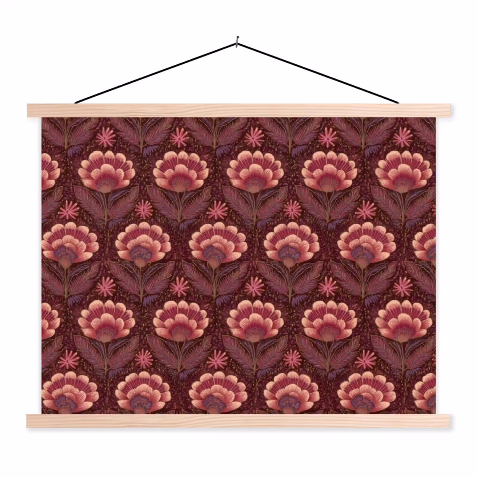 Schoolplaat - Bloemen - Waaier - Paars — 1