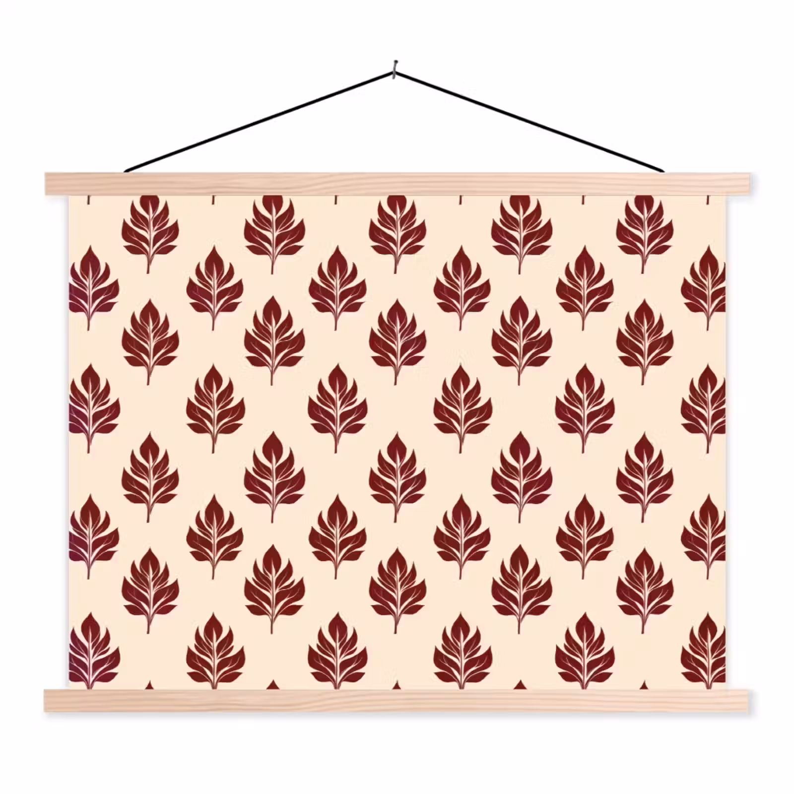 Schoolplaat - Botanisch - Patroon - Bordeaux — 1