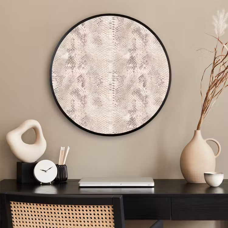 Ronde fotolijst - Slang - Patroon - Beige — 2