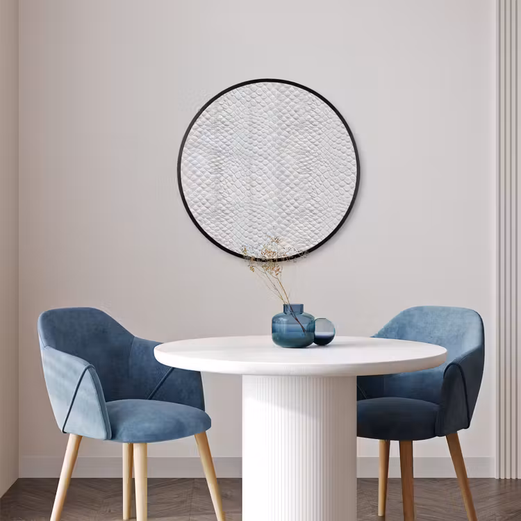 Ronde fotolijst - Slang - Patroon - Wit — 3