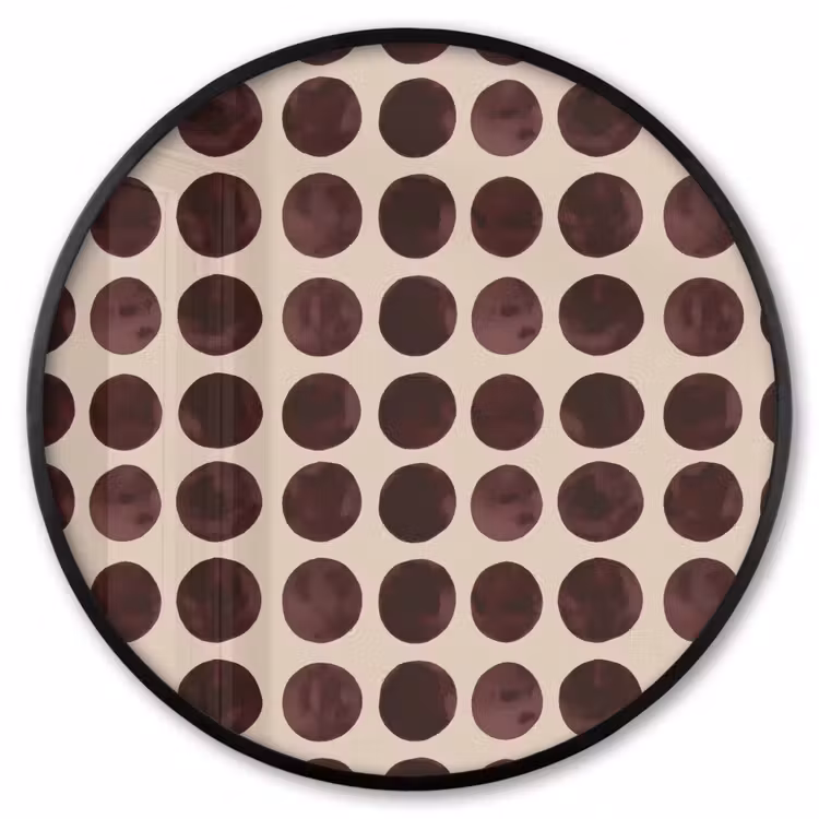 Ronde fotolijst - Stippen - Patroon - Bruin — 1